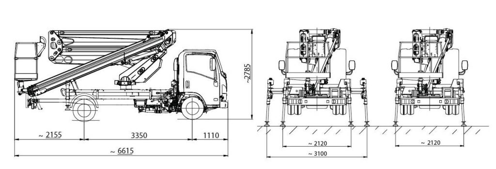 ابعاد بالابر هیدرولیکی PNT240