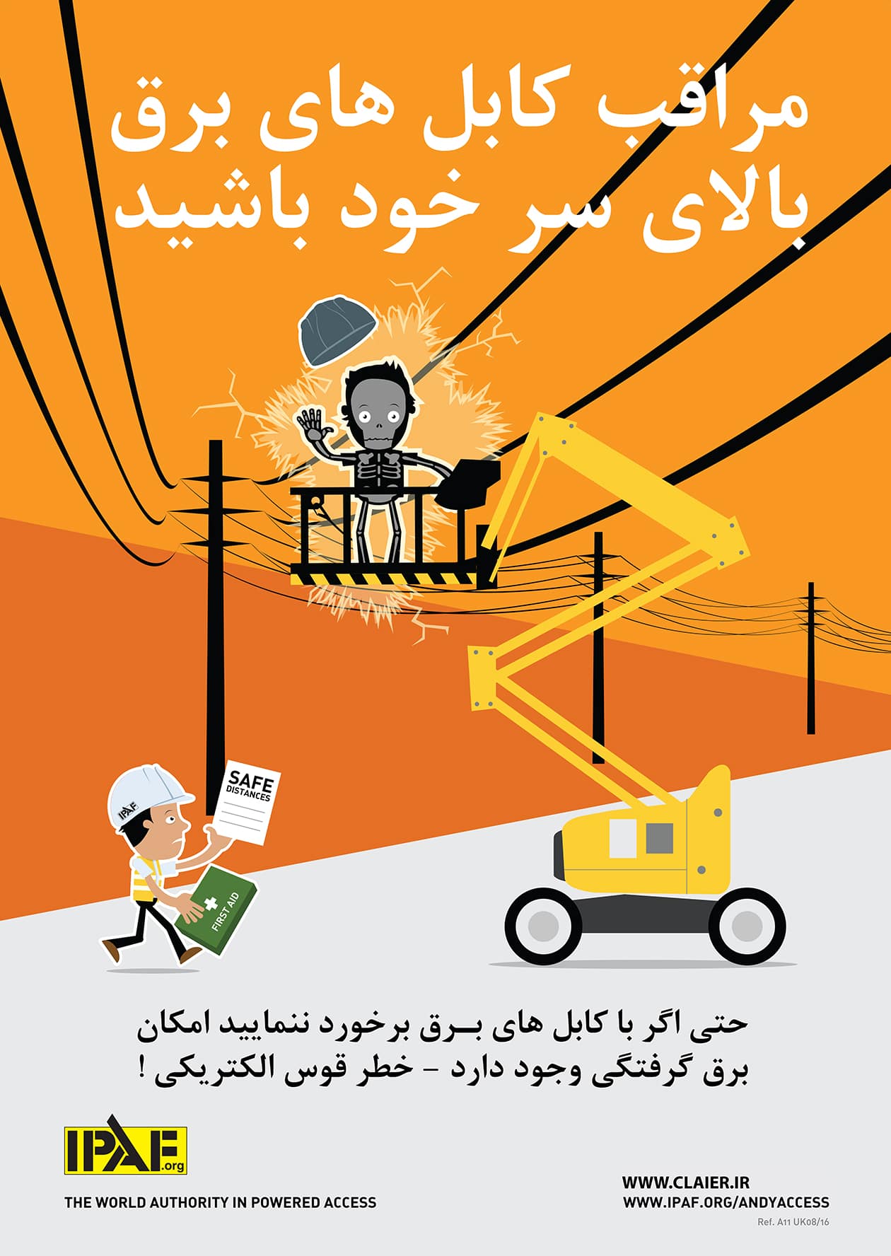 پوستر فاصله بالابر و خطوط برق
